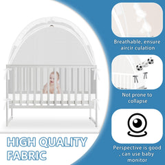 Zkaitoy Crib Tent double-zip for easy access without disturbance