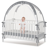 Zkaitoy crib tent pop-up assembly demonstrates quick setup for busy parents.