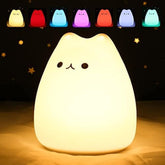 ZKLiLi cute cat lamp on tabletop providing gentle bedroom light for kids