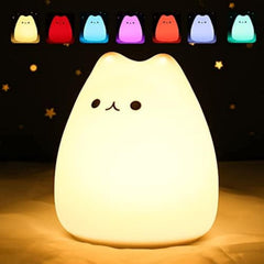 ZKLiLi cute cat lamp on tabletop providing gentle bedroom light for kids
