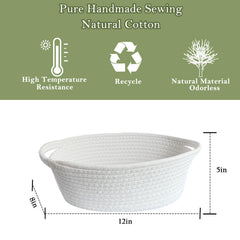ZLYNN white woven basket folded flat to save space in storage