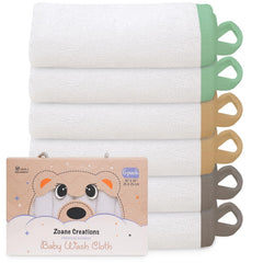 Zoane Creations premium baby washcloths front view—ultra-soft bamboo rayon suited for delicate skin