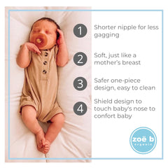 Zoë b Organic cherry nipple closeup resembles mother's nipple for breastfeeding