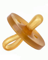 Zoë b Organic symmetrical shorter pacifier for newborns, front view, supports comfortable latch.