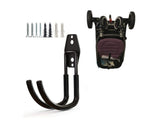 Zoele wall-mount stroller hanger in black for secure stroller storage.