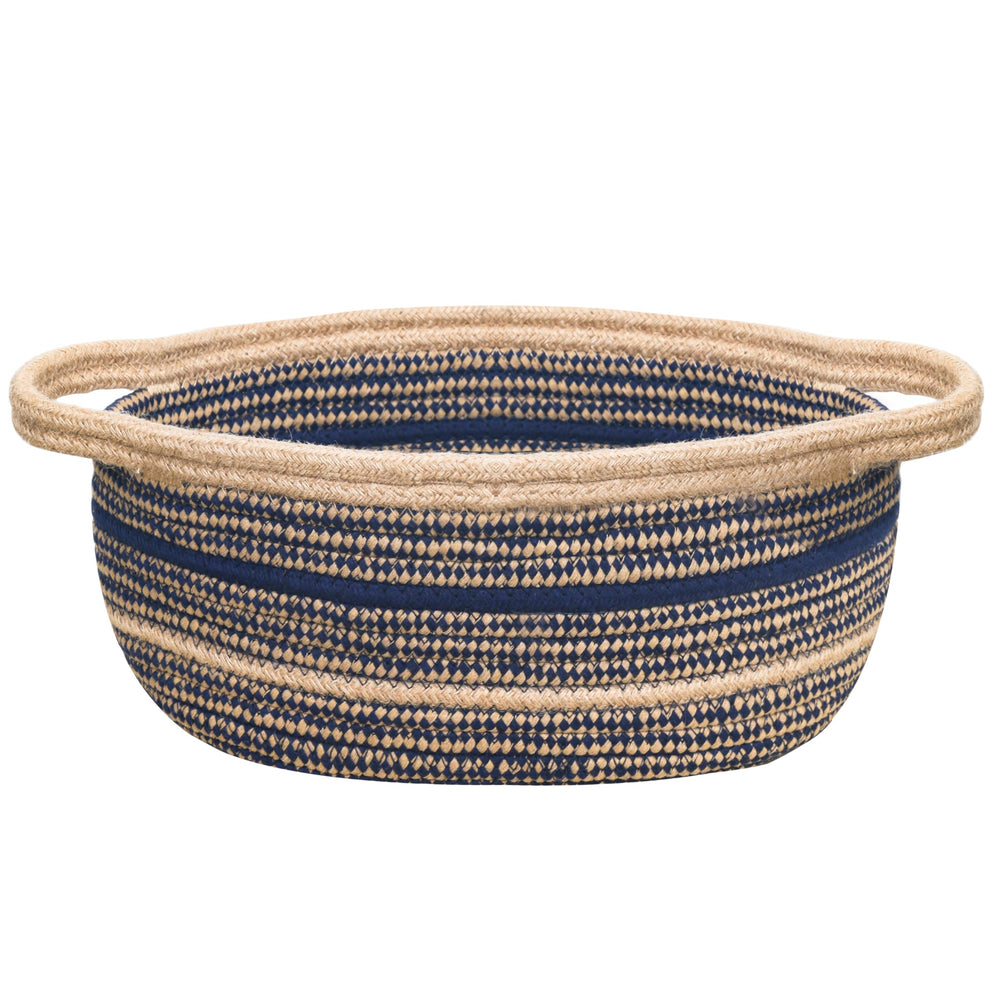 ZOES HOMEWARE Sapphire Blue Small Basket weave detail showing natural fibers and sturdy construction