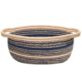ZOES HOMEWARE Sapphire Blue Small Basket weave detail showing natural fibers and sturdy construction