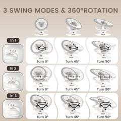 Zoicay 3 modes swing offers swing, rocker, and stationary seating variations.