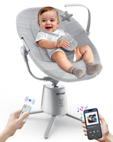 Zoicay lightweight baby swing front view showing compact design for small spaces.