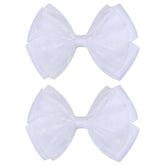 Zolyco tiny 3-inch dot organza bow on clip adds delicate shine for everyday wear