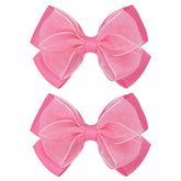 Zolyco Tiny 3-Inch Organza Double Bow Clip for baby girl, adds cute, secure style