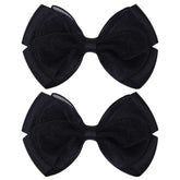 Zolyco Tiny 3-Inch organza bow clip in black for gentle baby hairstyles.