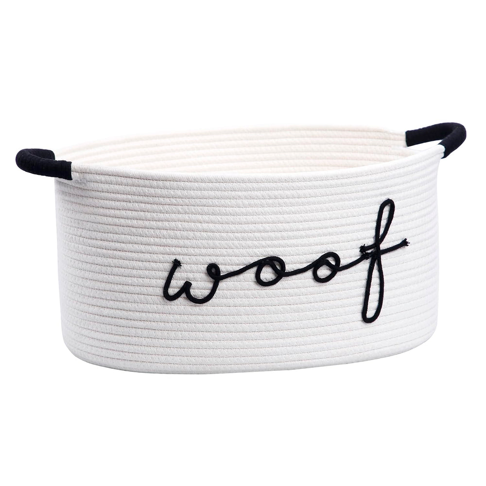 ZOMBATI dog toy basket woven cotton rope for tidy toy storage