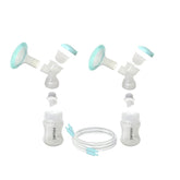 Zomee double breast shield kit full components for easy, hygienic pumping setup.