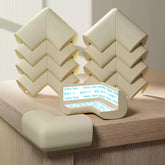 ZOMPAGO edge protector on table edge provides child-friendly safety with a clean white look.