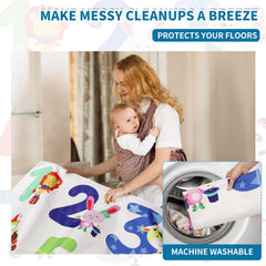 zonBroth multi-purpose splash mat serves as tablecloth or play mat