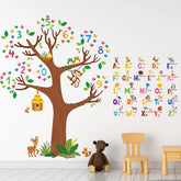 Zonon animal alphabet tree wall decal 3-sheets brighten kid's room and boost early literacy.
