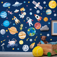Zonon Outer Space Wall Stickers set adds vibrant planetary decor to kids' rooms.