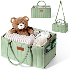 Zooawa baby diaper caddy organizer front view for quick diaper changes
