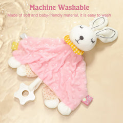 Zooawa Lovey Rabbit features colorful tags for visual and sensory exploration