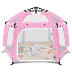 Zooawa pop up playpen top view with sunshade for outdoor play