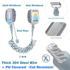 Zooawa Toddler Leash gray strap wrist, comfortable grip during parks.