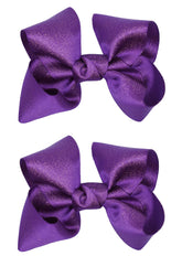 ZOONAI 3 Inch Deep Purple Bow Clip photo-ready accessory for baby outfits