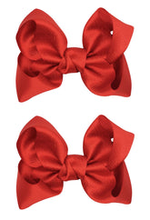 ZOONAI 3-inch baby bow clip set of 2 red for adorable everyday wear