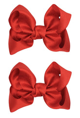 ZOONAI 3-inch baby bow clip set of 2 red for adorable everyday wear