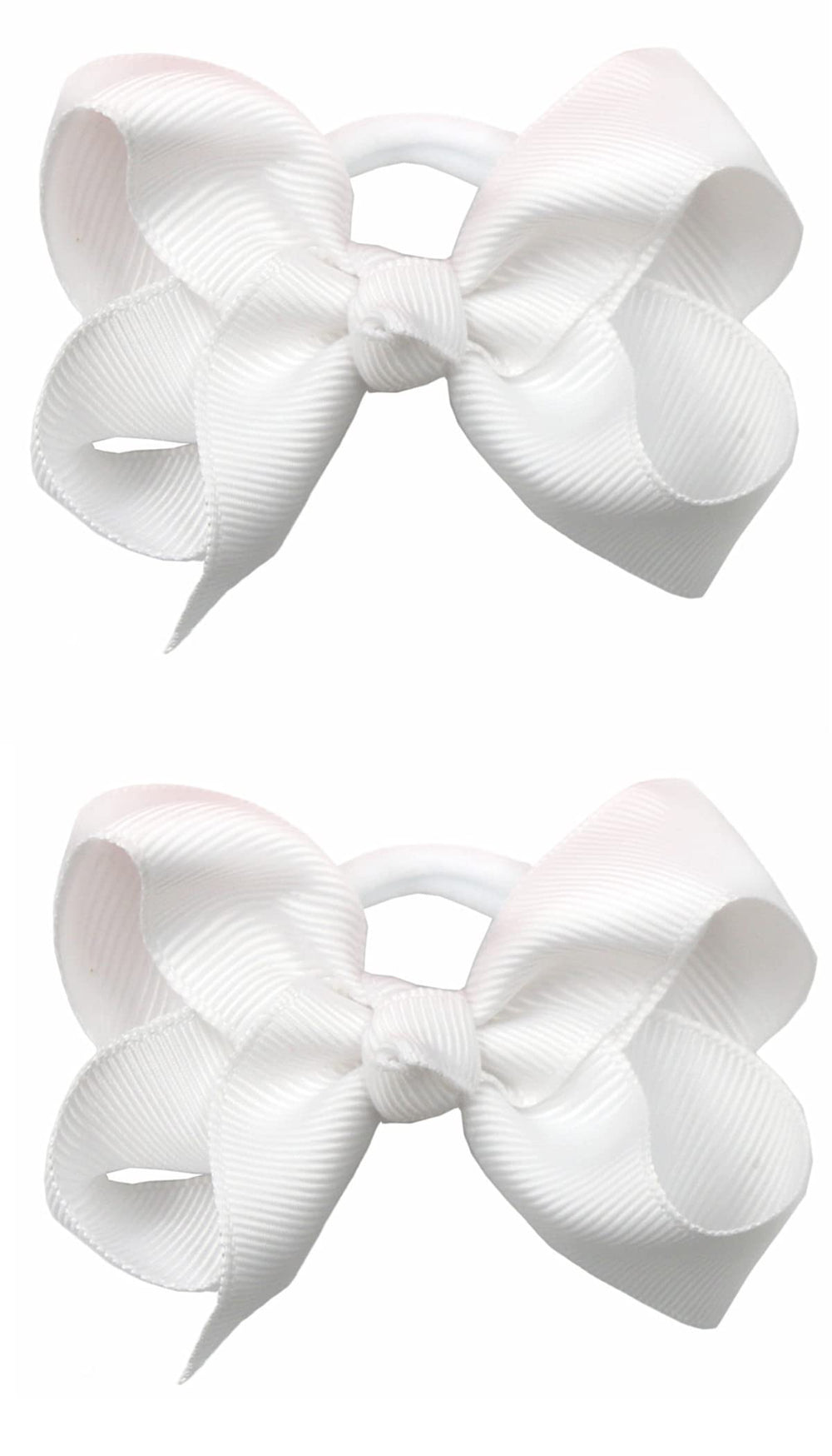 ZOONAI 3-inch baby bow white front view enhances everyday outfits