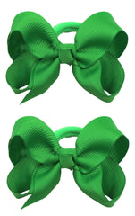 ZOONAI 3-inch baby girl bow in deep green, close-up for party-ready style.