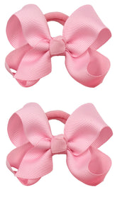 ZOONAI pink 3-inch baby girl bow on ponytail adds cute charm to daily outfits