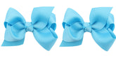 ZOONAI 3 inch baby bows in sky blue on hair clips for cute outfits.