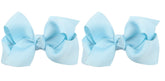 ZOONAI 3-inch light blue baby bow clip on a tiny head for photo days