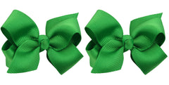ZOONAI 3-inch green baby girl hair bow clip for newborns and toddlers, stylish and secure.