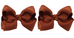 ZOONAI 3-inch brown baby bow clip close-up for stylish photos.