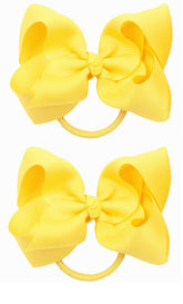 ZOONAI 4inch baby bow yellow front view for cute everyday styling