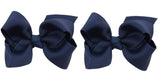 ZOONAI navy baby girl hair bow clip closeup adds cute photo-ready detail.