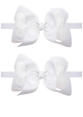 ZOONAI baby hair bow headband close-up showing soft elastic for comfortable wear.