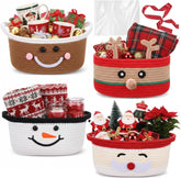 Zopeal 4pc Christmas woven basket set for gifting and decorative display.