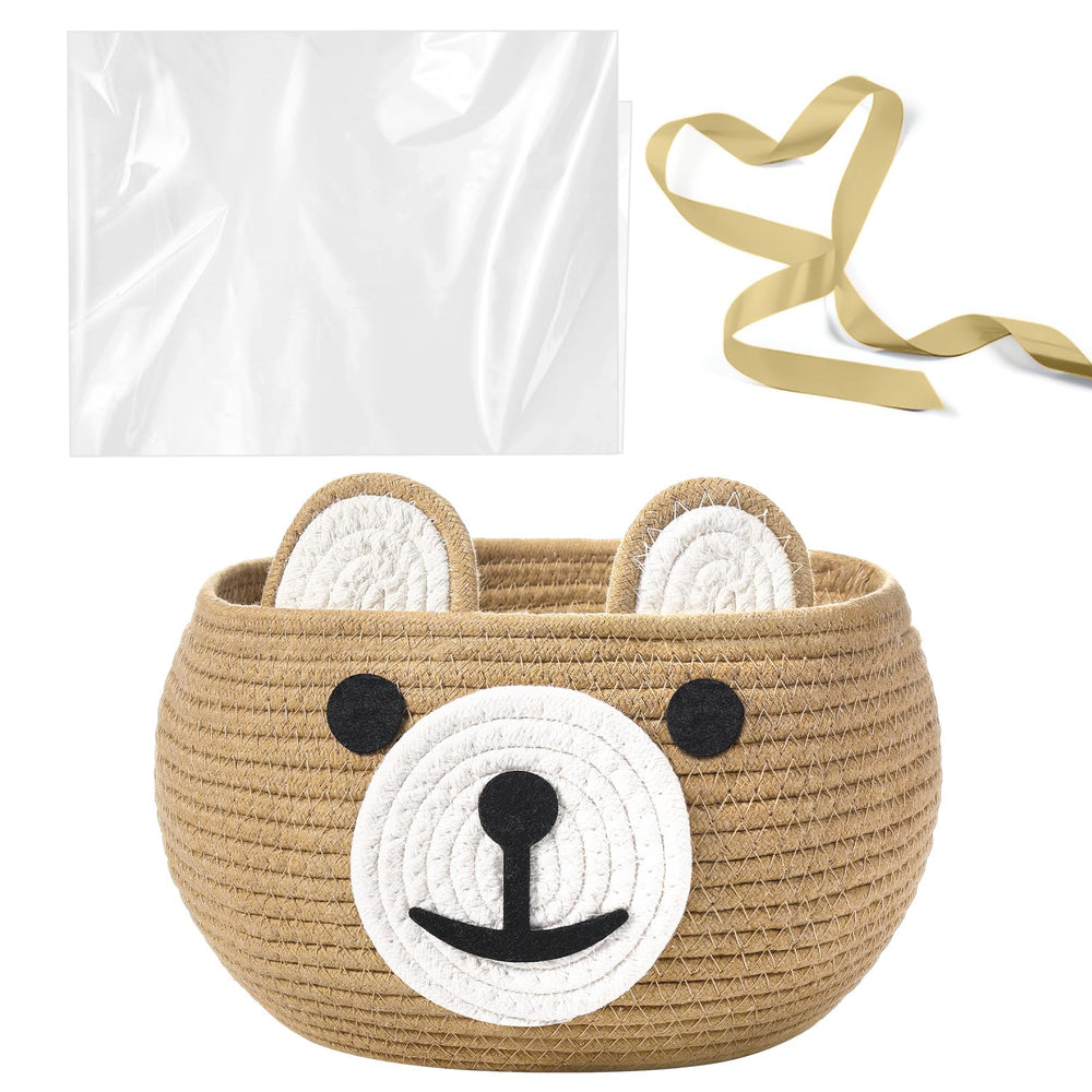 Zopeal baby basket cotton rope weave highlights sturdy nursery storage with a soft texture.