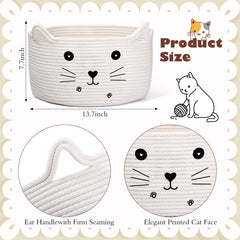 Zopeal cat basket features a cat face design to add playful decor while organizing items.