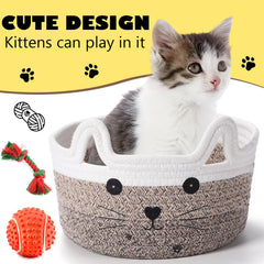 Zopeal cat basket woven from cotton rope, durable and reusable.