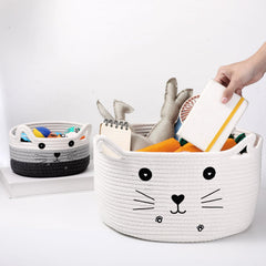 Zopeal cat basket shows cotton rope texture for durable, lightweight organization.
