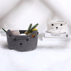Detail of Zopeal cat ears on basket, adds charm to nursery décor.