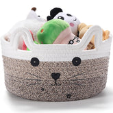 Zopeal cat basket with ears handles ideal for organized toy storage.