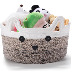 Zopeal cat basket with ears handles ideal for organized toy storage.