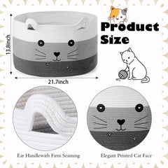 Zopeal cat basket face design highlighting decorative charm for home or nursery