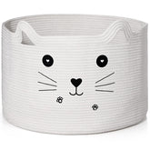 Zopeal cat basket front view with ears adds playful storage.