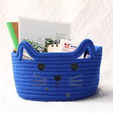Zopeal cat basket storage with ears front view ideal for toy organization.